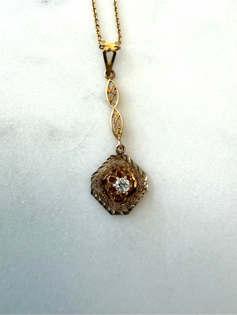 10ky vintage diamond necklace